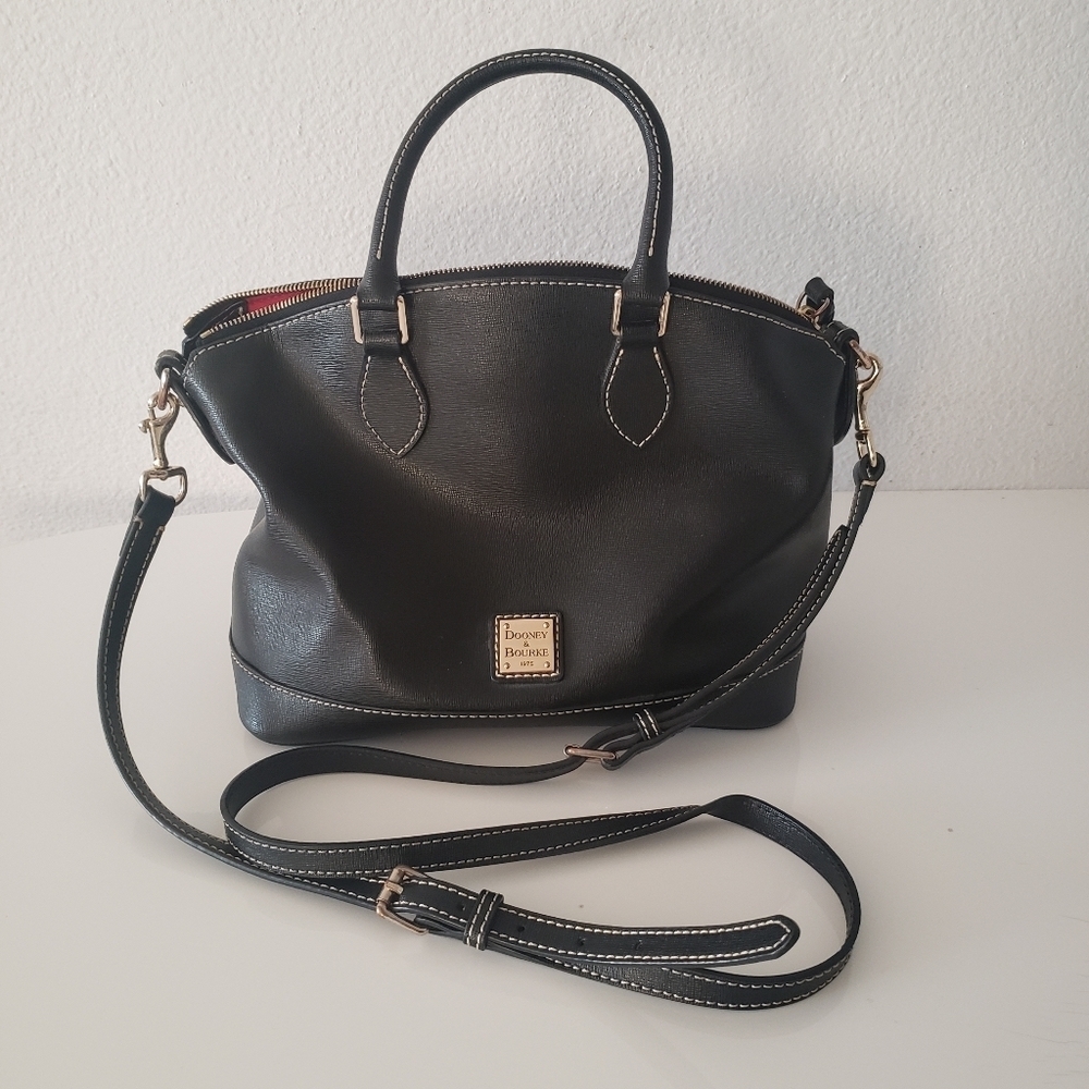 DOONEY & BOURKE Saffiano Leather Darcy Satchel Double Handles Removable Strap